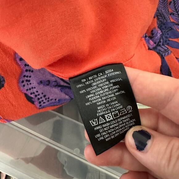 Anthropologie MAEVE Macie Maxi Dress Purple Floral Print Orange Purple Sz US 6 - Picture 10 of 14